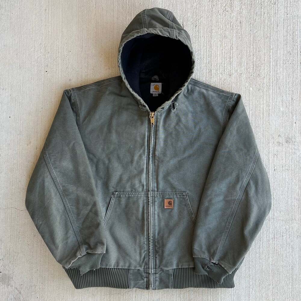 Carhartt J130 ARG green hooded work wear jacket